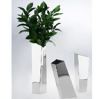 Vases Origami stainless steel 3pcs - Vases acier H.24 H.25 H.34